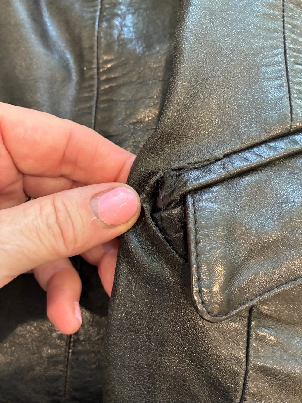 Express Vintage Black Leather Blazer Jacket - Picture 9 of 14